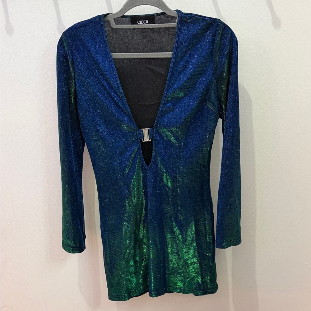 Cider Metallic Sparkle Dress